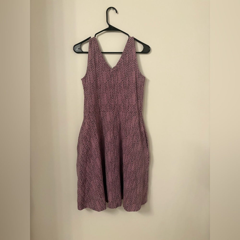 Pact Purple Patterned Midi Dress